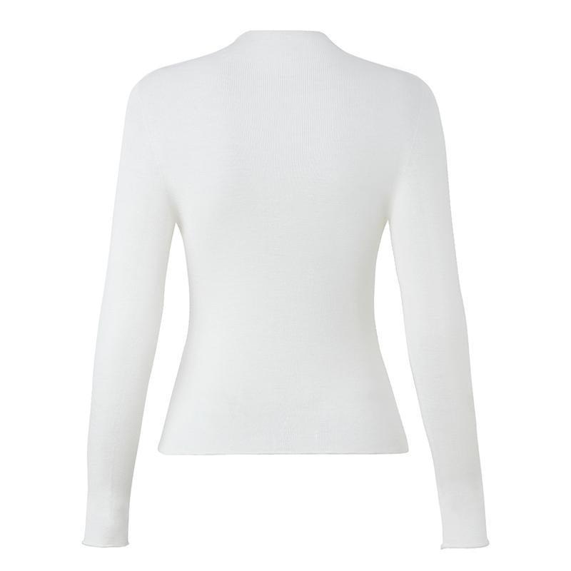 Seamless Woolen Mock Neck Sweater GOELIA