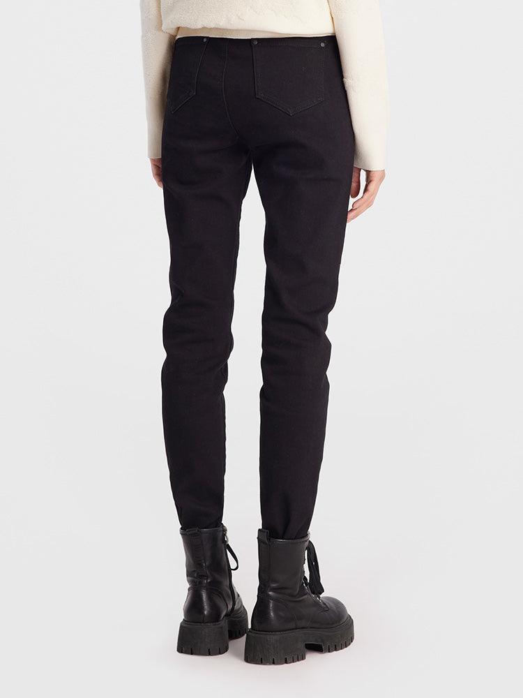 Black High-Waist Sheath Jeans GOELIA