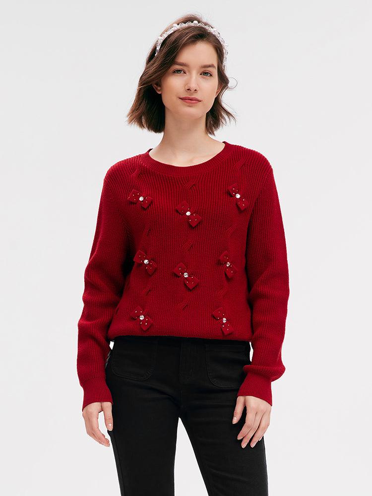 Chili Red Tencel & Wool Sweater GOELIA