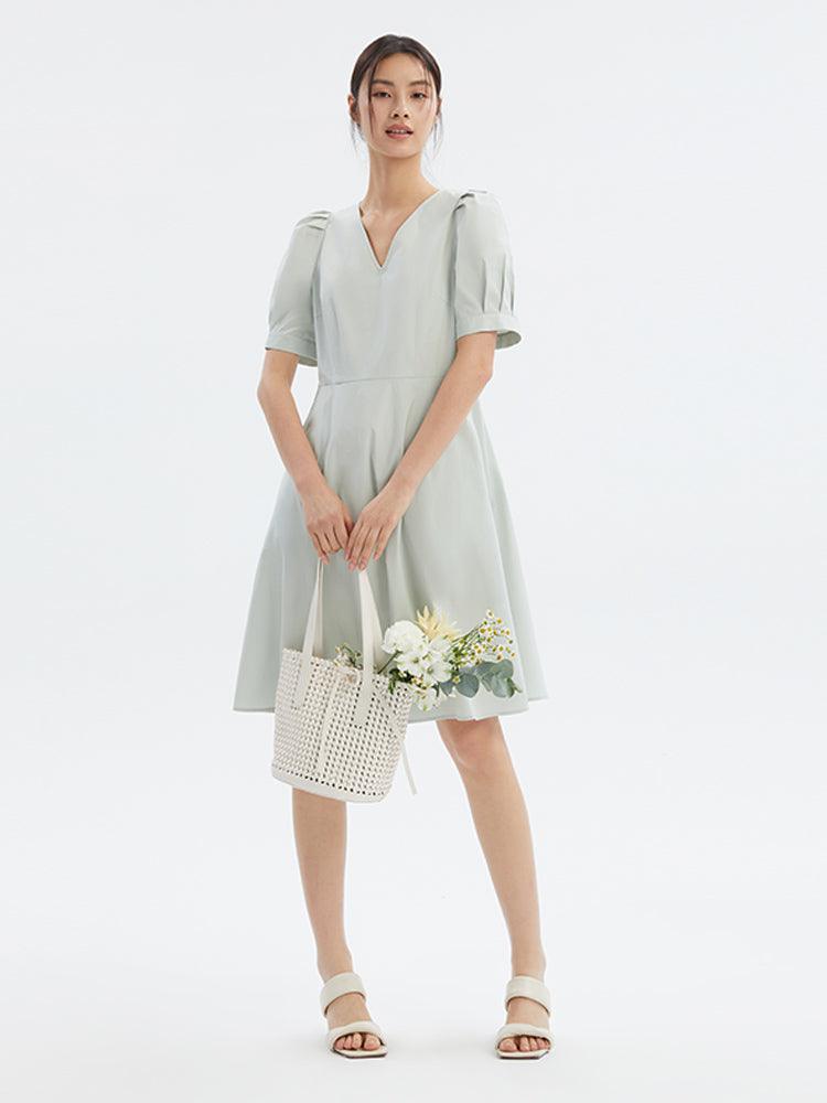 Cotton Dress With Bow-back GOELIA