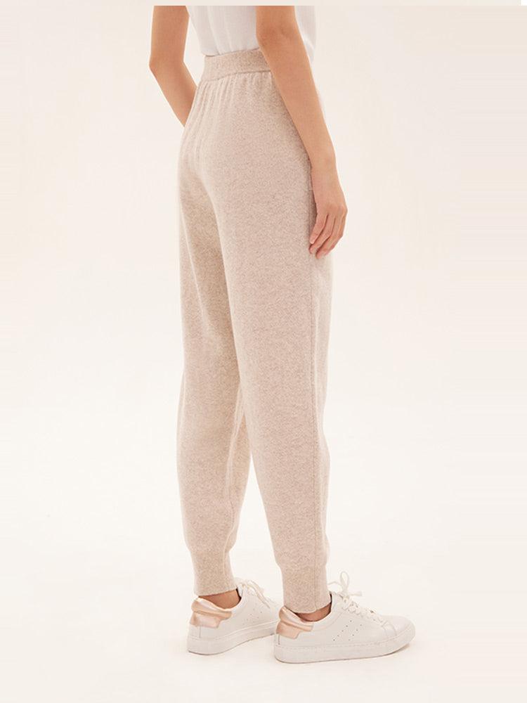 Beige Wool Casual Pants GOELIA