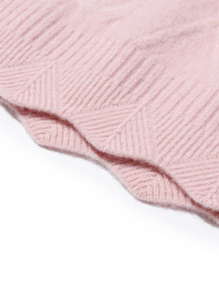 Pink Mock Neck Wool Sweater GOELIA