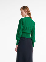 Detachable Brooch Tencel Woolen Knitted Cardigan GOELIA