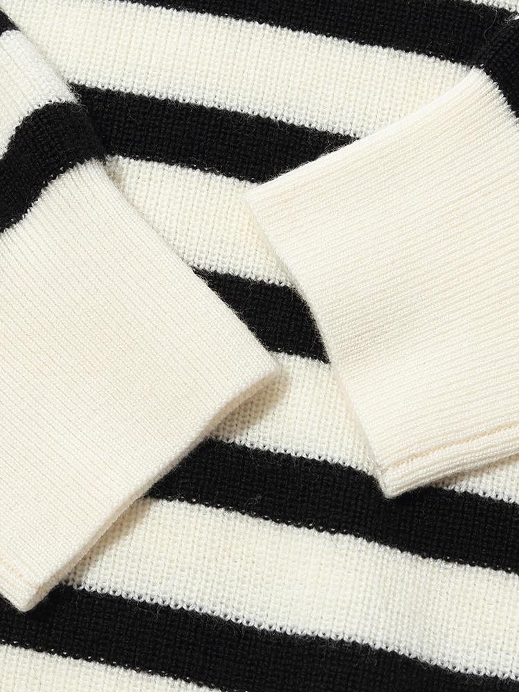 Machine Washable Wool Stripe Sweater GOELIA