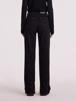 Black Full Length Slit Straight Jeans GOELIA