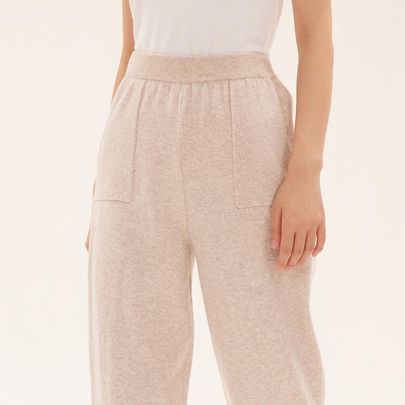 Beige Wool Casual Pants GOELIA