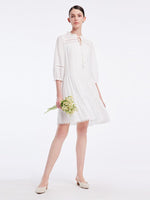 White Acetate Hollow Dress GOELIA
