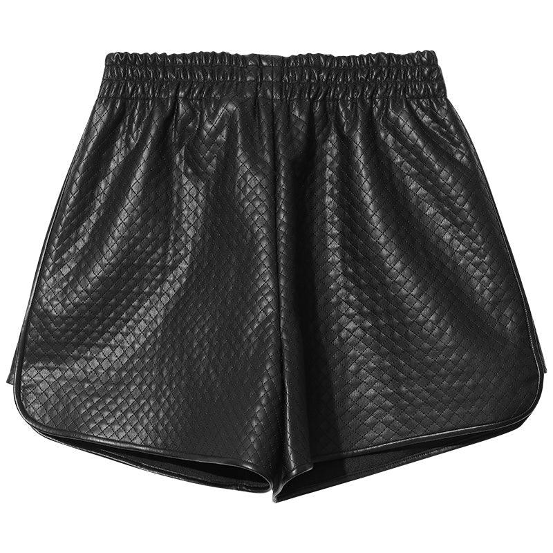 Black Leather Shorts GOELIA