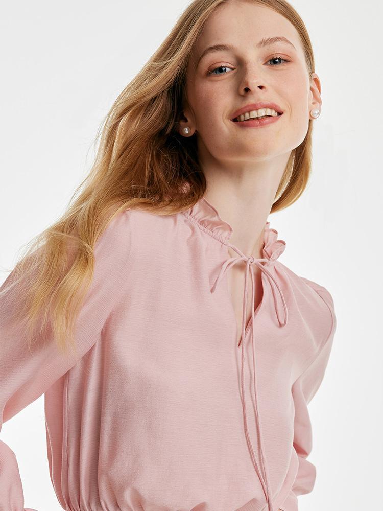 Pink Acetate Woven Blouse GOELIA