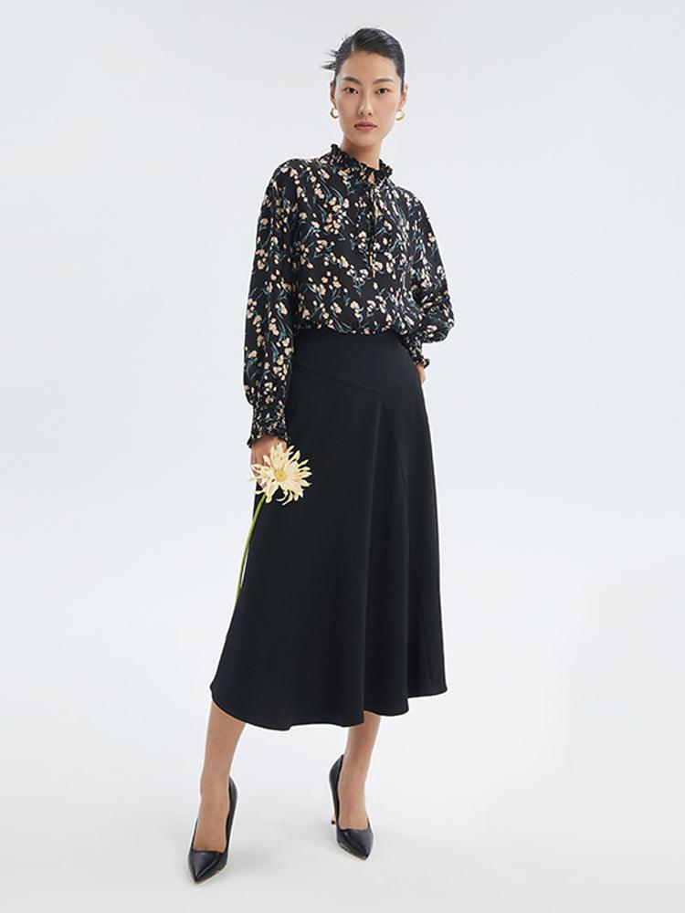 Mid-Calf Triacetate Skirt GOELIA