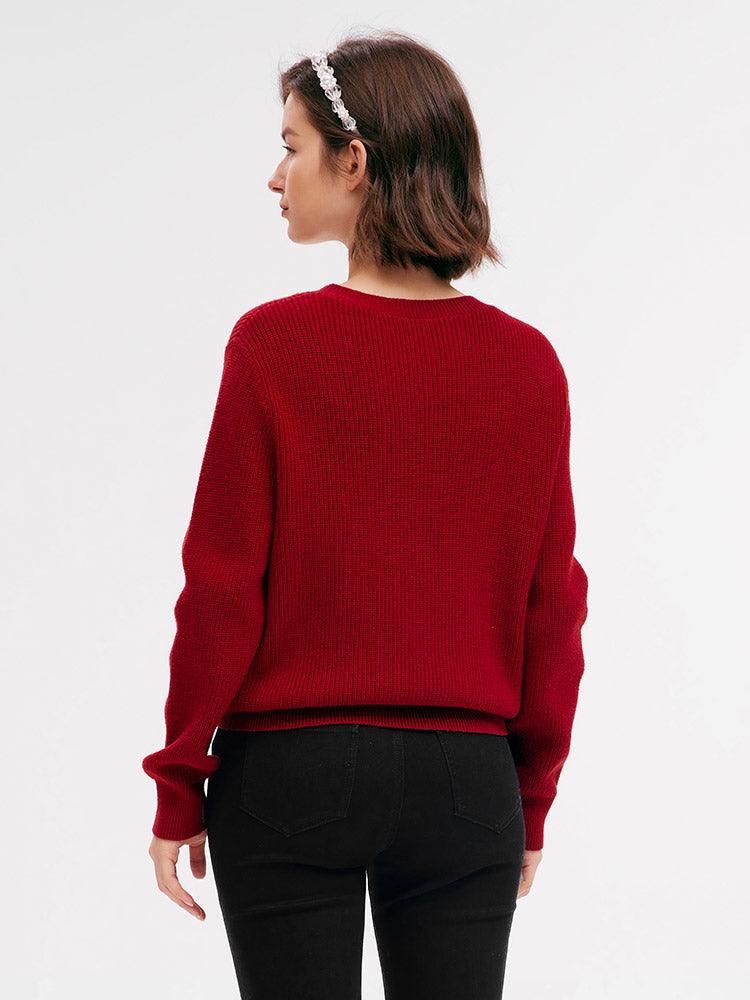 Chili Red Tencel & Wool Sweater GOELIA