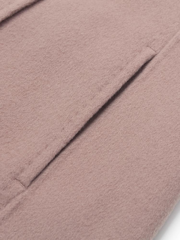 Pink Pure Cashmere Straight Lapel Coat GOELIA