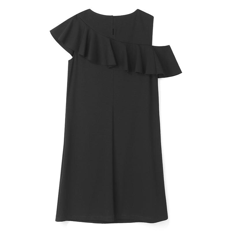 Asymmetrical Sleeve Knit Dress GOELIA