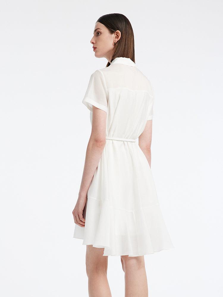 A-line Shirt Dress With Belt GOELIA