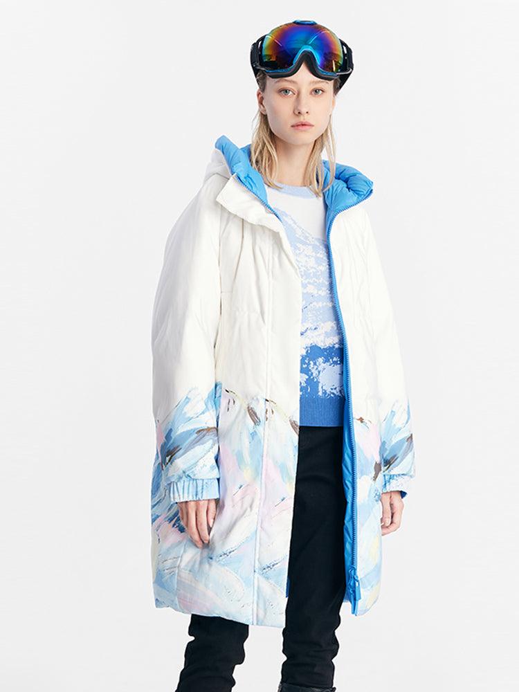 Reversible Snowy Mountains Print Down Garment GOELIA