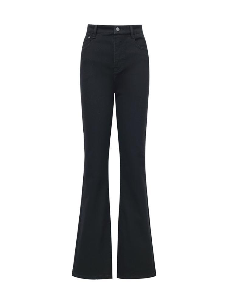 Black Ankle Length Flared Jeans GOELIA