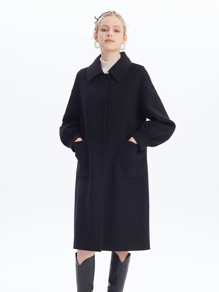 Oversized Bow Knot Woolen Coat GOELIA