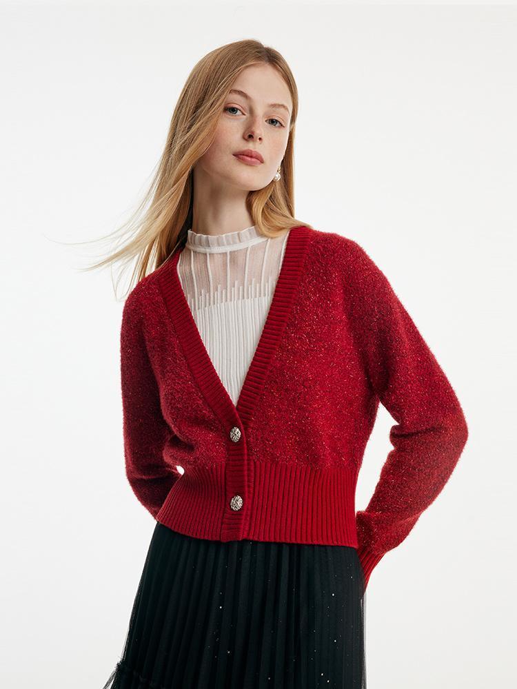 Tencel And Wool Cropped Cardigan GOELIA