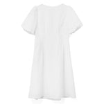 Fitted Waist & V-Neck Jacquard Dress GOELIA