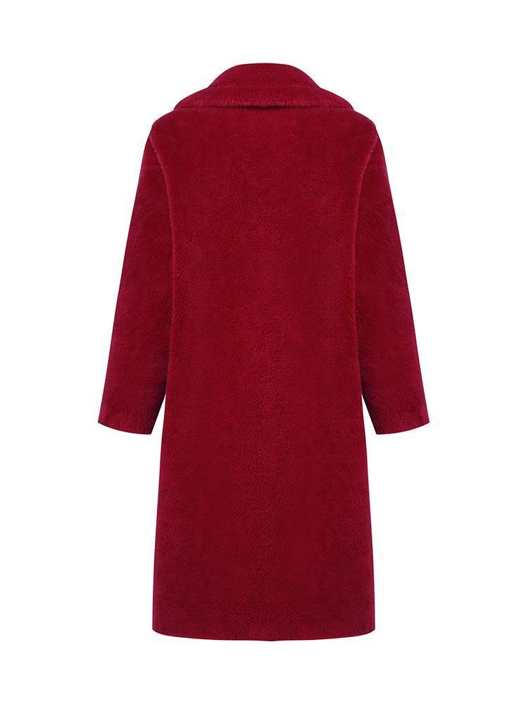 Teddy Lamb Wool Lapel Oversized Coat GOELIA