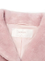 Lapel Double-Breasted Teddy Lamb Wool Short Coat GOELIA
