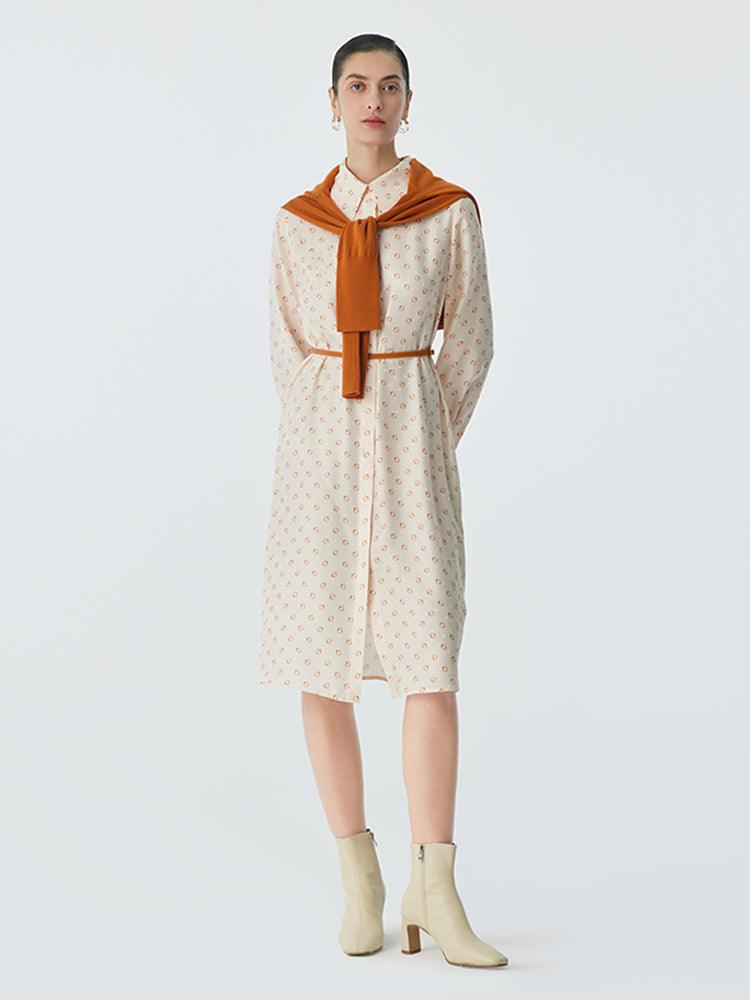16.5 Momme Mulberry Silk Floral Shirt Dress