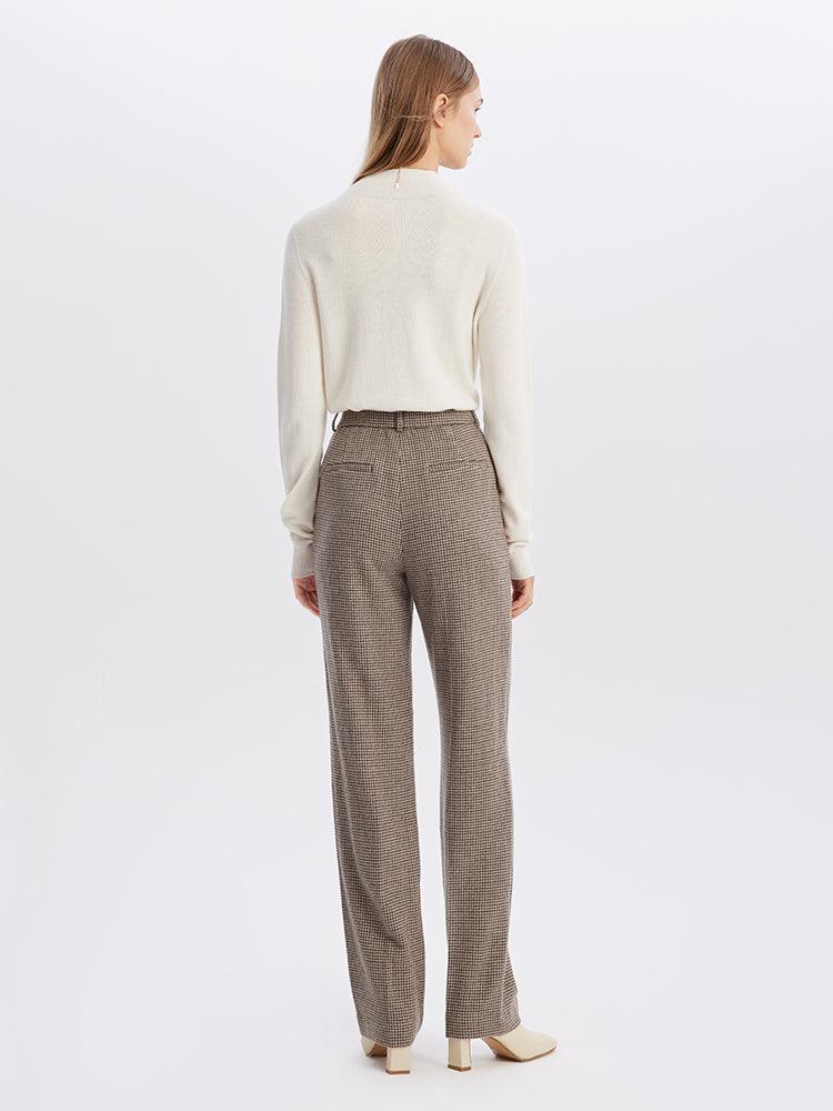 Beige Washable Woolen Pants GOELIA