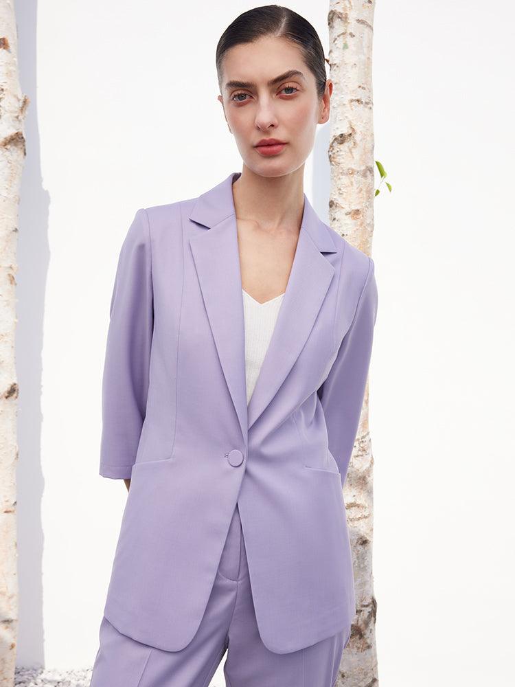 Purple Worsted Wool Blazer GOELIA