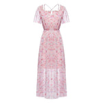 Square Neck Print Dress GOELIA