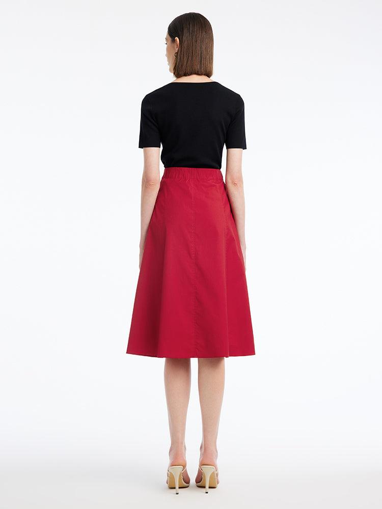 Red High Waist A-Line Dress GOELIA