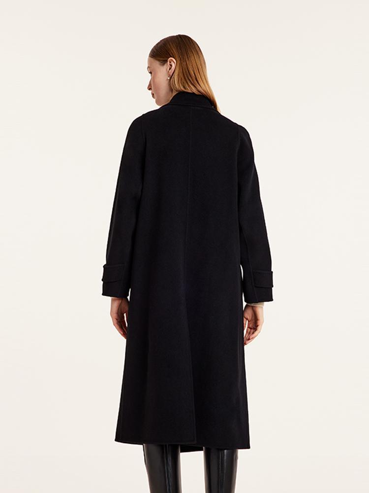 Wool And Cashmere Double-Faced Lapel Coat With Belt GOELIA