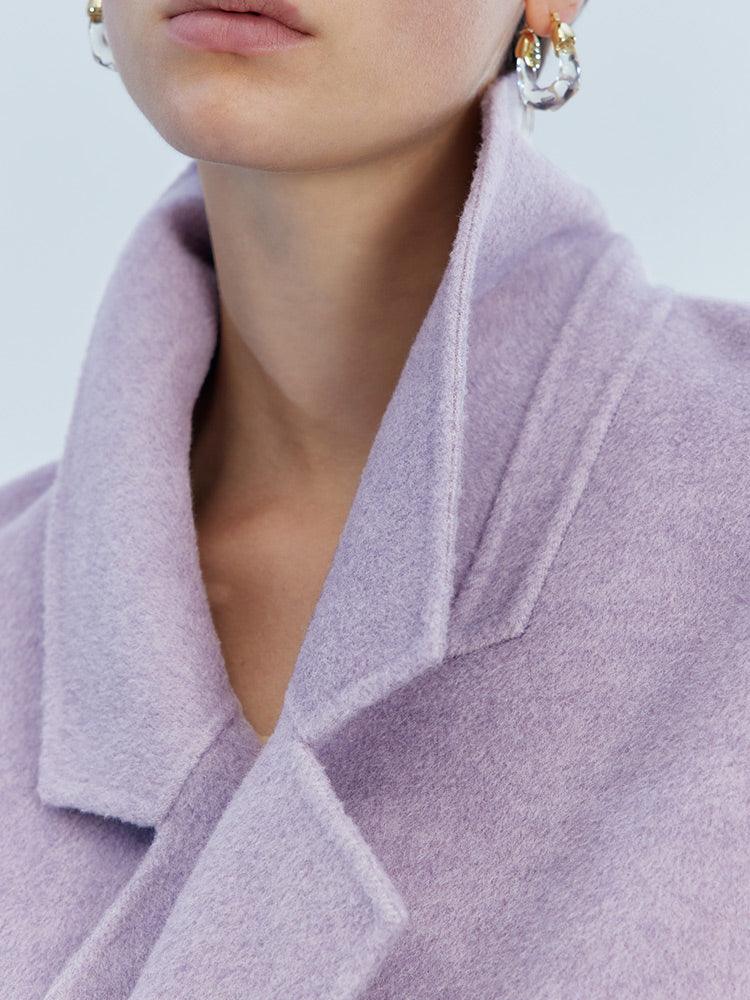 Lilac Purple Wool Double Face Coat GOELIA