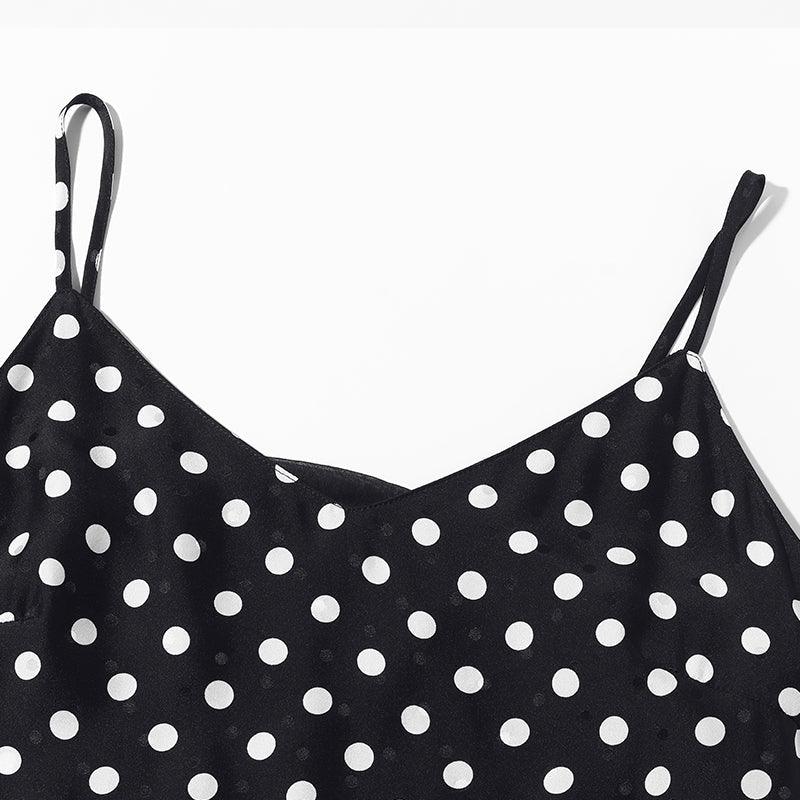 Silk Polka Dots Slip Dress GOELIA