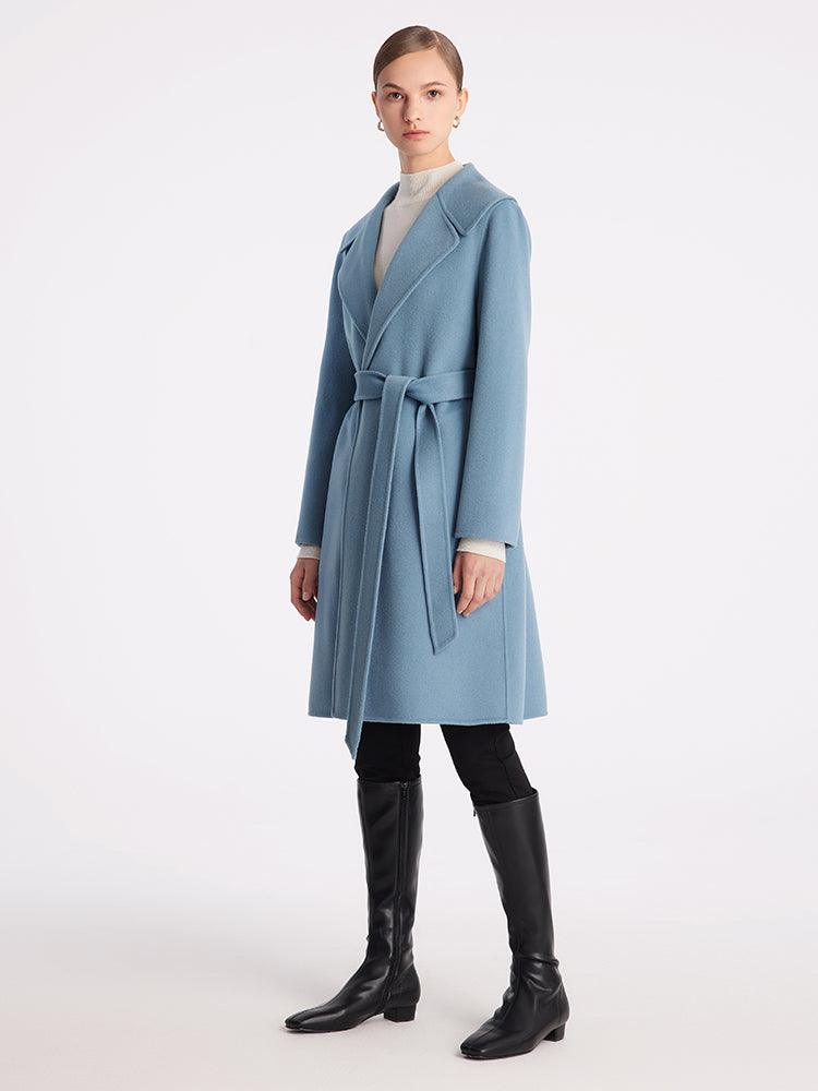 Mid-Length Full Wool Double Woolen Coat GOELIA