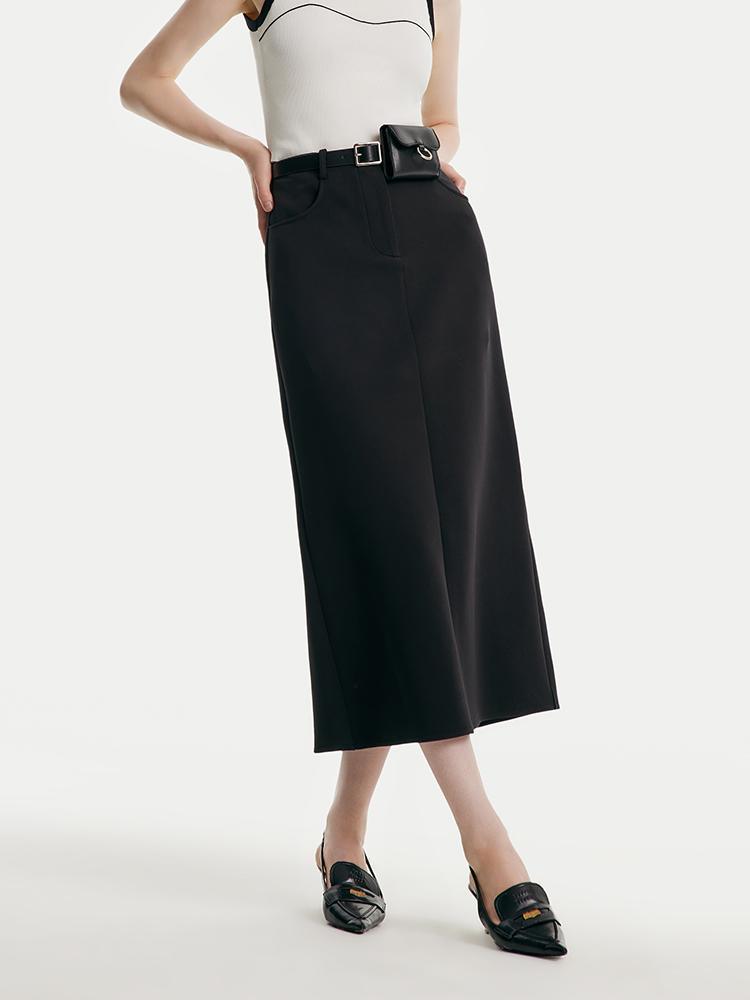 Airy Cotton Skirt With Belt And Bag GOELIA