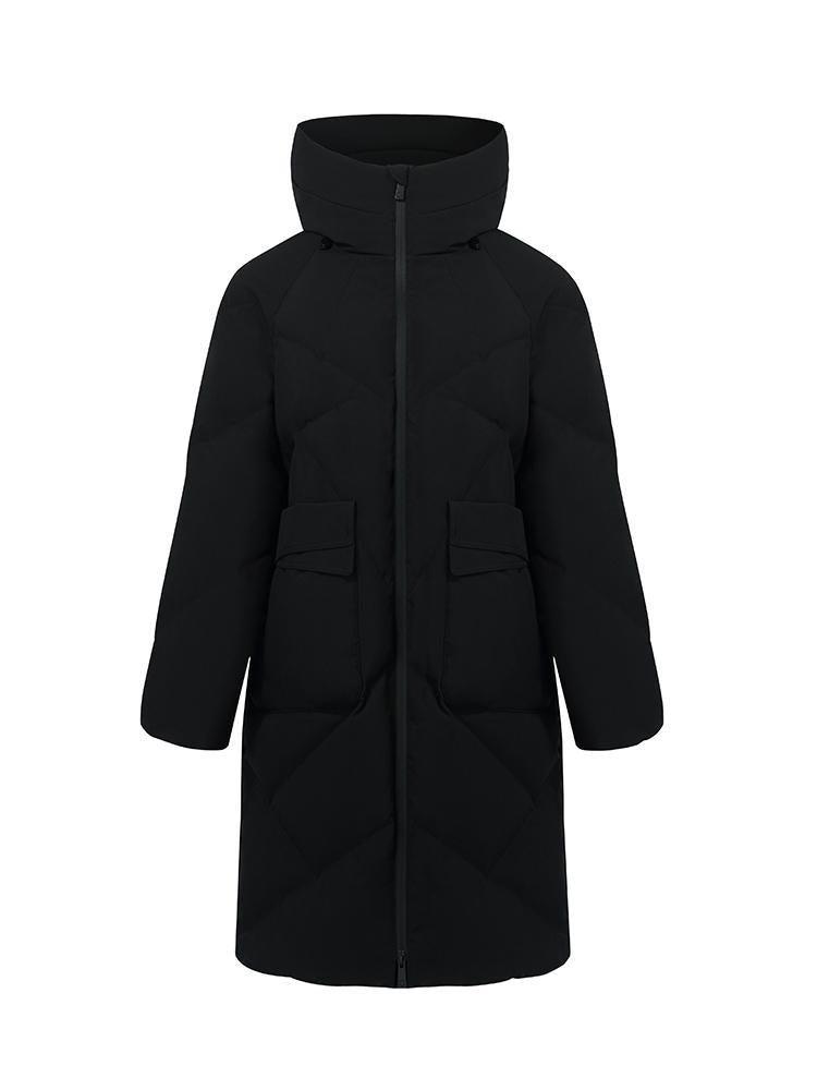 Mid-Length Hooded Stand Collar Goose Down Garment GOELIA