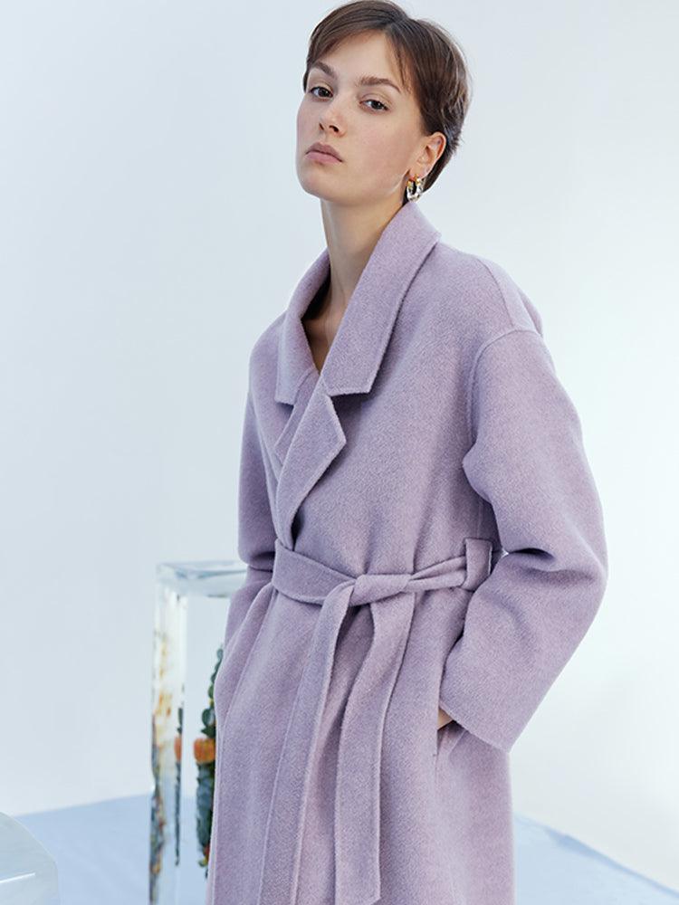 Lilac Purple Wool Double Face Coat GOELIA