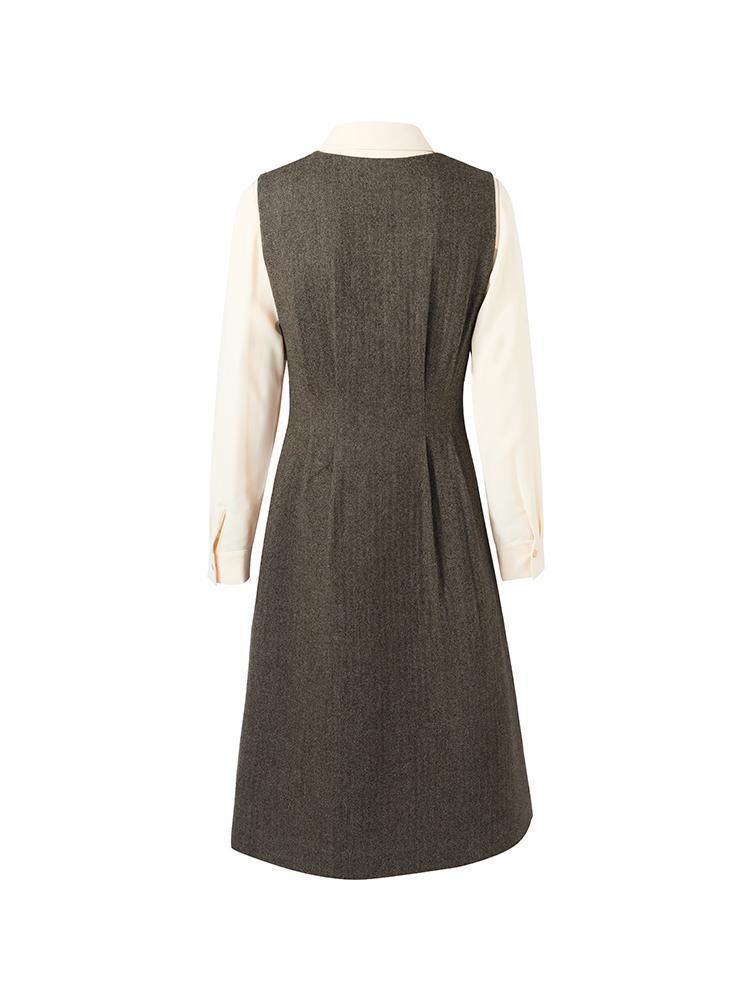 Washable Wool Vest Dress And Shirt Two-Piece Set GOELIA