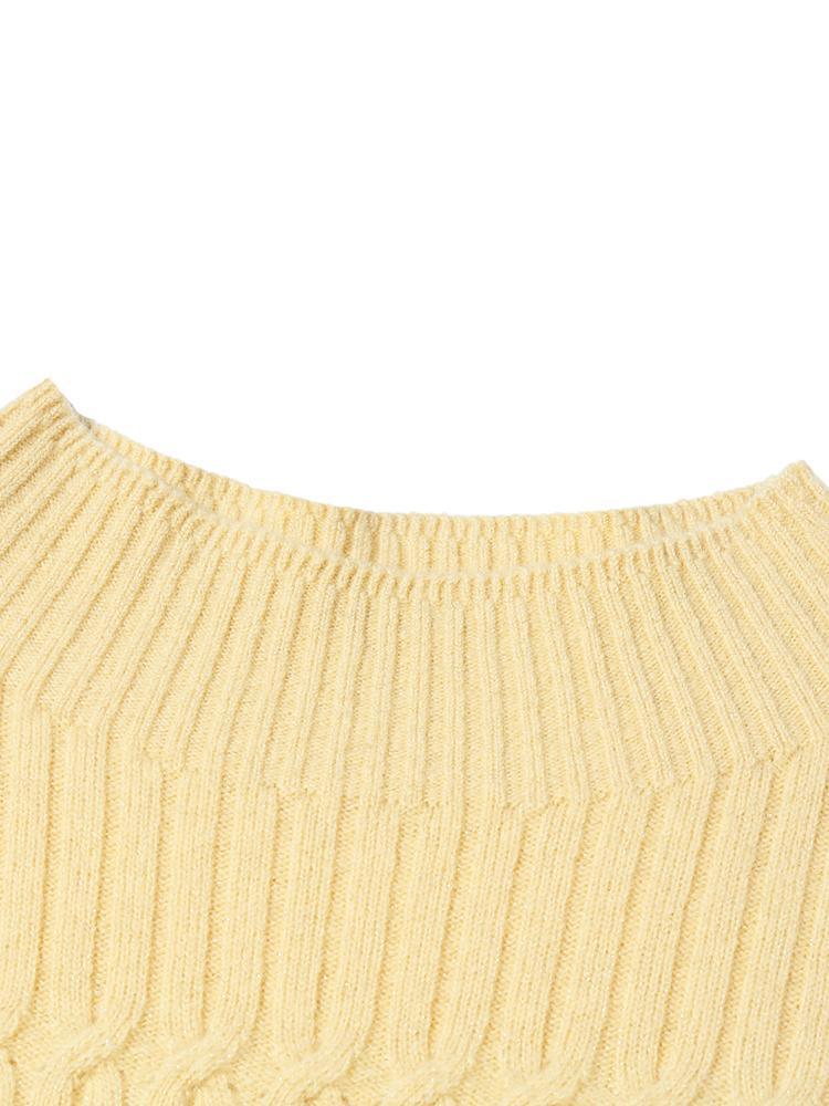 Wool Sequins Mock Neck Sweater GOELIA