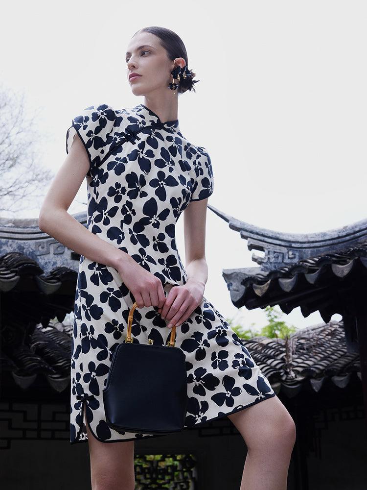 Apricot Flowers Cheongsam Dress GOELIA