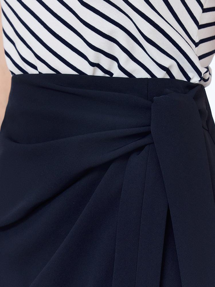 Blue and White Stripe Suit T-shirt&Skirt GOELIA