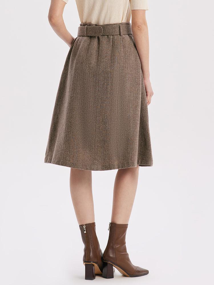 Knee-Length Washable Woollen Skirt GOELIA