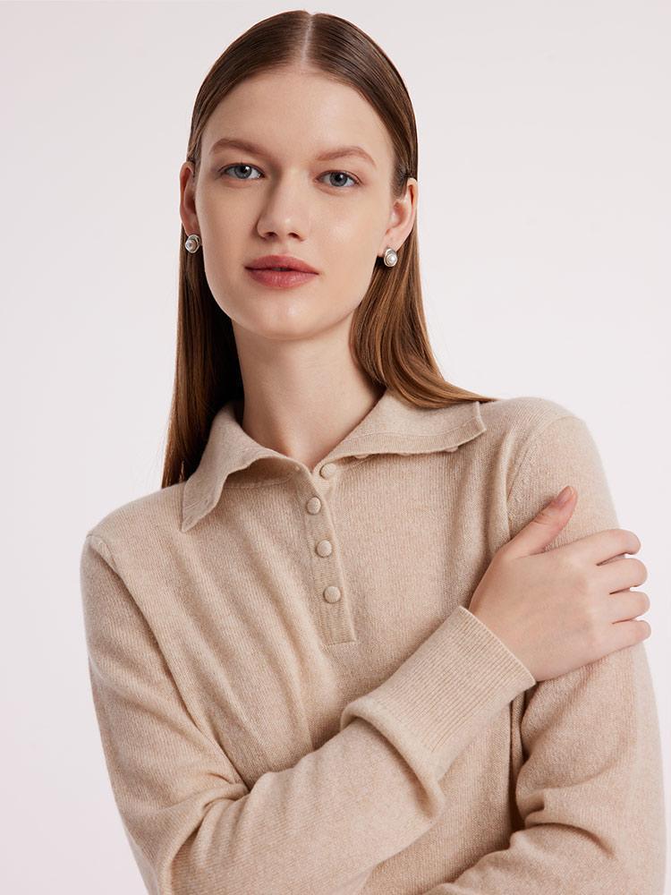 Pure Cashmere Polo Neck Sweater GOELIA