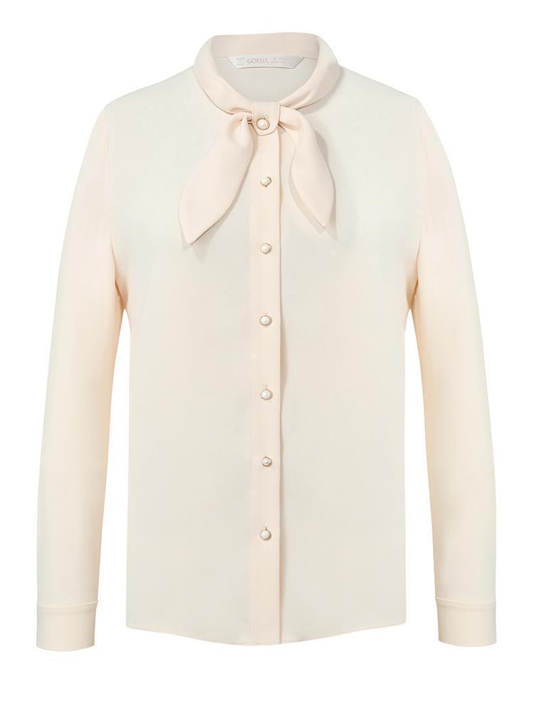 Ivory Shirt With Small Bow Tie GOELIA