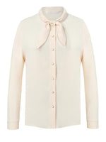 Ivory Shirt With Small Bow Tie GOELIA