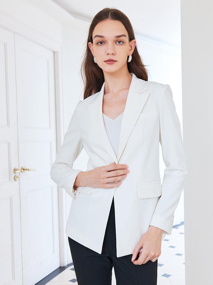 White Slim Blazer GOELIA