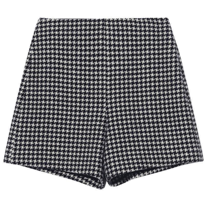 Classic Woolen Houndstooth Shorts GOELIA