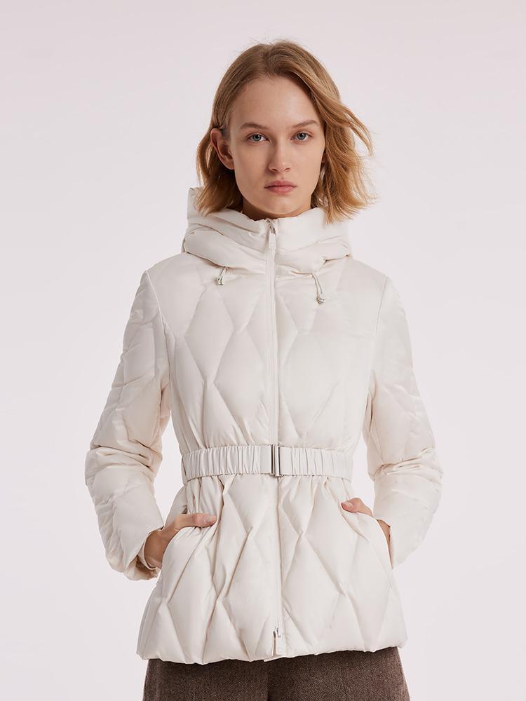 White Hooded Goose Down Garment GOELIA