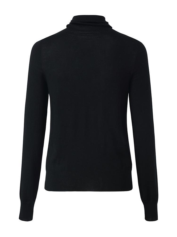 Machine Washable Wool Seamless Turtleneck Sweater GOELIA