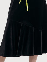 Spaghetti Velvet Dress And Lace Top Two-Piece Suit GOELIA